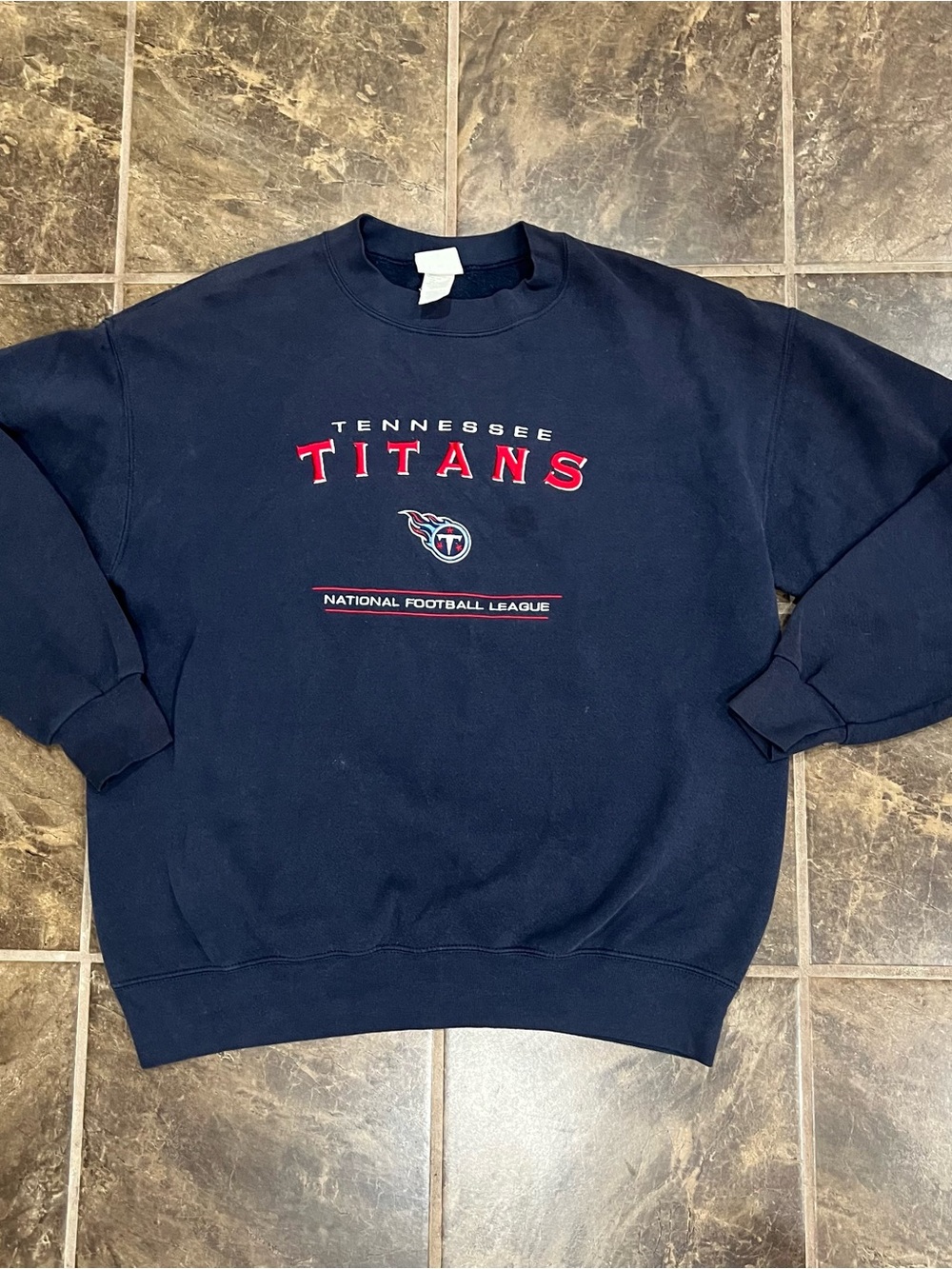 Vintage Tennessee Titans Sweatshirt Mens L Blue NFL Football Pro Player